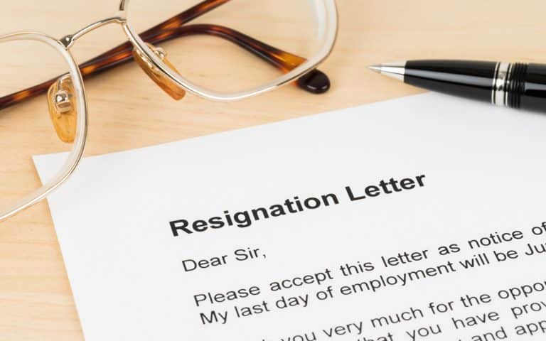 resignation letter uae