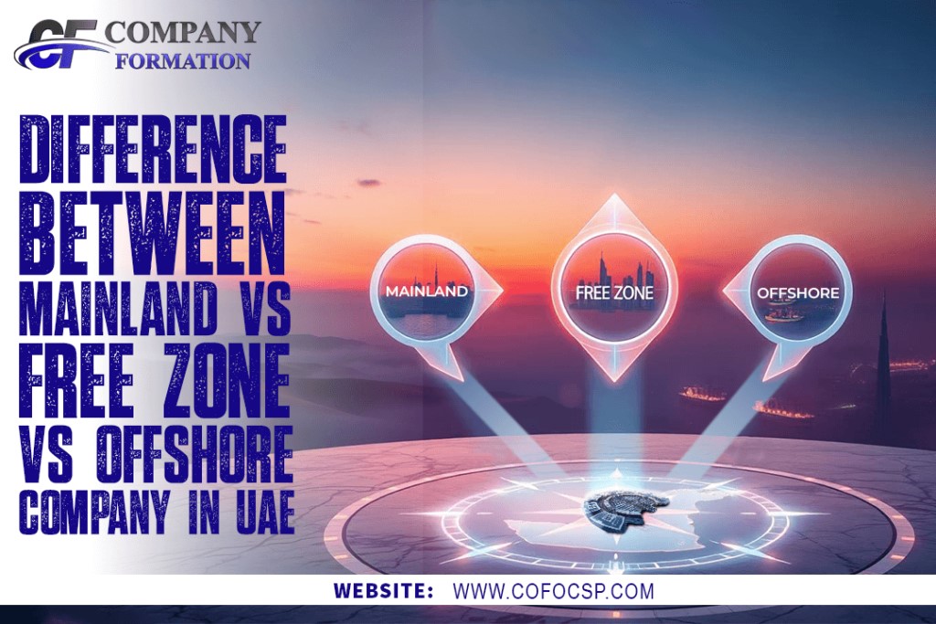 Difference Between Mainland vs Free Zone vs Offshore Company in UAE